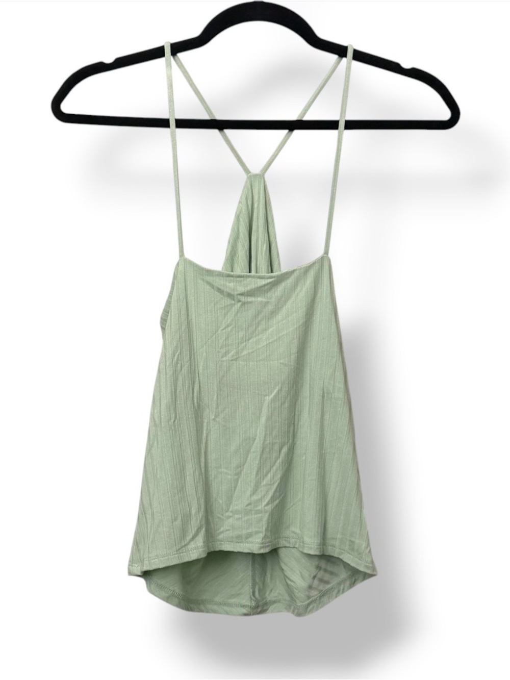 Daily Ritual Ribbed Halter Tank Top Seafoam Green - Picture 3 of 6